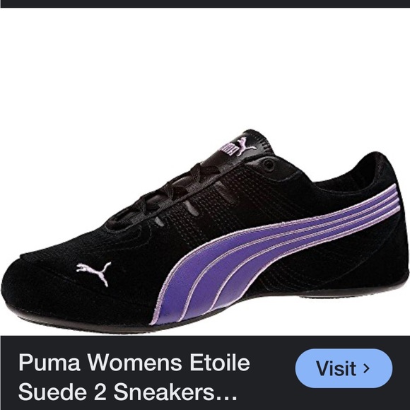 Puma Women's Etoile Black Suede with Lavender Highlights NWOT’s - Picture 1 of 12